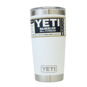 121439k4 展示未使用品 YETI イエティ RAMBLER 20オンス タンブラー ホワイト アウトドア キャンプ用品 水筒 Iア3