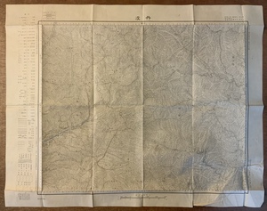 ■送料無料■ 丹波 丹波山 山梨県 東京都 地図 古地図 古書 古文書 紙 案内 印刷物 昭和7年 縦46cm 横58cm ●一部書込み有 /くKAら/PA-6499