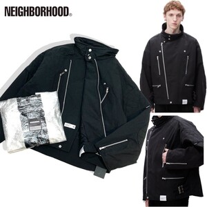 ★ 新品 保管品 国内正規品 NEIGHBORHOOD 23AW ネイバーフッド 232SZNH-JKM04 STANDCOLLAR RIDERS JACKET / BLACK ライダースジャケット M