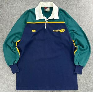 公式 オーストラリア製 Canterbury Australian Rugby Wallabies カンタベリー ラグビー ワラビーズ 長袖 ラガーシャツ ジャージ メンズ