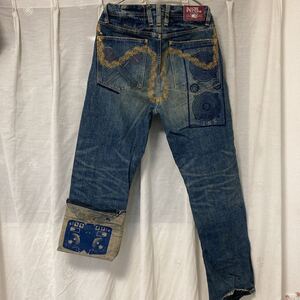 phenomenon NRL NINE RULAZ LINE denim コラボ デニム 箱付 ダメージ クラッシュ フェノメノン ナインルーラズ Wネーム