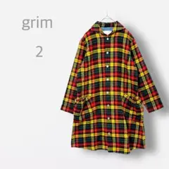 【grim】　タータンチェック　ネルシャツワンピース　洗える　日本製　ゆるだぼ