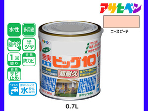 アサヒペン 水性ビッグ10 多用途 0.7L ニースピーチ 多用途 塗料 屋内外 半ツヤ 1回塗り 防カビ サビ止め 無臭 耐久性 万能型