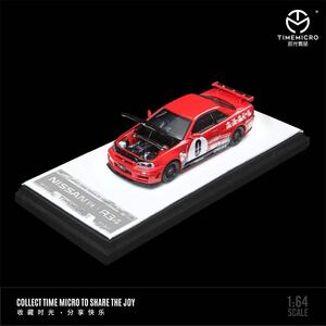 1/64 TIMEMICRO NISSAN 日産　GTR R34 赤　#0