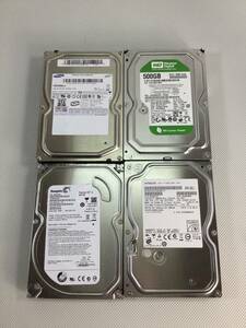 S1401●4台まとめ HDD WesternDigital/WD5000AADS Seagate/ST3500312CS 500GB SAMSUNG/HD400LJ HITACHI/HCS5C1050CLA382【フォーマット済】