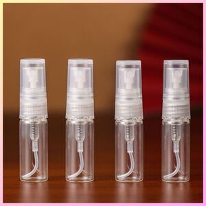 ４本入 セット アトマイザー 3ml 小分けボトル 香水 スプレーボトル 持ち運び コンパクト ガラスボトル 詰替用瓶 分け瓶 容器 噴霧器 携帯