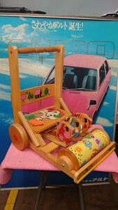 木製 折りたたみ式 ハンドカー 手押し車 カタカタ 中古品（検索 昭和 レトロ アンティーク オブジェ MADE IN JAPAN 当時物