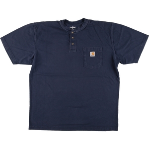 古着 カーハート Carhartt ヘンリーネック 半袖 ワンポイントロゴポケットTシャツ メンズL相当 /eaa411577