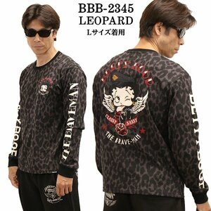 The BRAVE-MAN × BETTY BOOP ベティ ブープ 【定価￥8500＋税】 ロンTEE BBB-2345 LEOPARD サイズ M