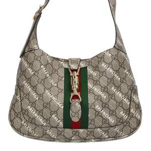 グッチ GUCCI バレンシアガ ハッカー プロジェクト ジャッキー1961 636706 シェリーラインロゴ総柄ショルダーバッグ 中古 NO05