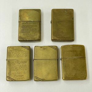 A215-△◎ ZIPPO ジッポ まとめ 5点 ゴールドカラー 喫煙具 喫煙グッズ アメリカ製 4点火花有