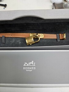 エルメス　HERMES　ケリーウォッチ　ブラウン×ゴールド　ジャンク品 女性用