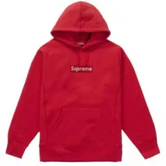 新品 Supreme Swarovski Box Logo Hooded Red