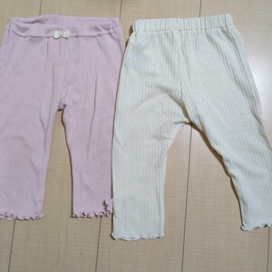 ベビー スパッツ ピンクsize90cm ホワイトsize80cm