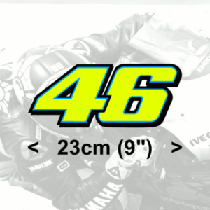 送料無料 Valentino Rossi 46 Motorcycle Sticker バレンティーノ・ロッシ ドクター 蛍光 ステッカー シール デカール 23cm