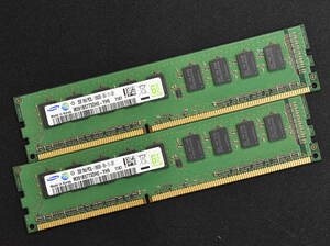 2GB 2枚組 (合計:4GB) PC3L-10600E DDR3L-1333 ECC 1.35V/1.5V 1Rx8 片面実装 240pin ECC Unbuffered DIMM Samsung (管:SA6107