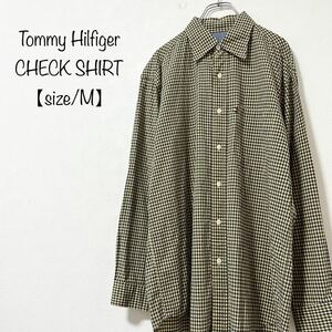 美品★Tommy Hilfiger/トミーヒルフィガー★長袖シャツ★チェック★イエロー×ネイビー/黄×紺★M