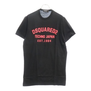 DSQUARED2 ディースクエアード 16SS TECHNO JAPAN T-Shirt フロントロゴ 半袖Tシャツ ブラック S74GD0091