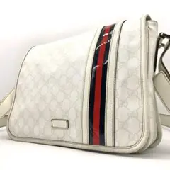 【希少デザイン】GUCCI メッセンジャーバッグ GGスプリーム シェリーライン