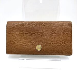 BVLGARI　ブルガリ　ブルガリブルガリ　二つ折り長財布　レザー　キャメル　W18.5　H9.5