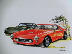 bowイラスト-249/ Ferrari 250GT SWB / フェラーリ 250GT SWB// AstonMartinDB5//最後の１枚