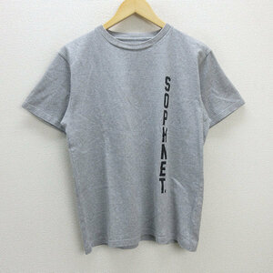 Q■18SS■ソフネット/SOPHNET VERTICAL LOGO TEEバーティカルロゴTシャツ■灰【 S 】MENS/17【中古】