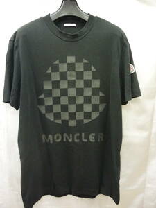 クリーニング済 MONCLER モンクレール 半袖Ｔシャツ S 黒 ロゴ プリント H10918C00012 8390T（100）a