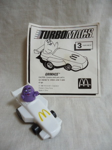 即決　ＵＳ　Ｍｃ　1988年製　TURBO MACS　グリマス　３＋TOY　未開封物　マクドナルド　フルバックカー