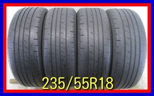 ■中古タイヤ■　235/55R18 100V BRIDGESTONE Playz PX-RVⅡ ハリアー RAV4 ヴァンガード等 激安 夏タイヤ 送料無料 B361