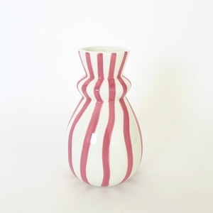 新品即決☆QUE RICO Carolina Rayas Bailarinas flower vase☆フラワーベース 花瓶 花器ストライプおしゃれかわいい