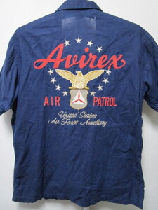 AVIREX AIR PATROL EMBROIDERY SHIRT・2XL（アヴィレックスエアパトロール半袖シャツ刺繍ステッチ半袖スカシャツ麻綿シャツ）