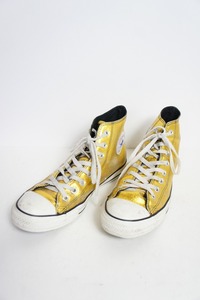 希少 CONVERSEコンバース ALL STAR オールスター METAL-LEATHER HI レザー スニーカー ハイカット 金●