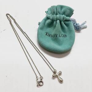 #14948　TIFFANY & Co. ティファニー シルバー エルサペレッティ スモールクロス 2.5g 925刻印 ネックレス　現状品