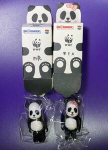 BE@RBRICK WWF Panda MILK & TEA 2体SET 100％ パンダ ベアブリック 新品 MEDICOMTOY KFC 2007年 メディコムトイ 香港限定　即決あり