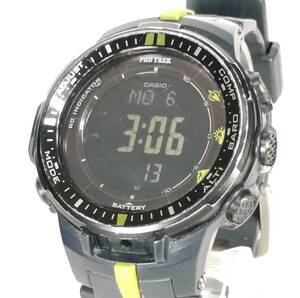 稼働品 CASIO PROTREK カシオ プロトレック 腕時計 PRW-3000 電波 ソーラー ブラック グリーン 