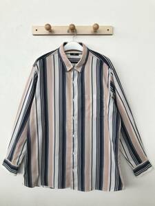 23区HOMME 23区オム 大きなサイズ 長袖ストライプ柄シャツ オンワード樫山 美品 size 3L