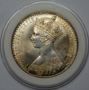 1847年　イギリス　ヴィクトリア銀貨　約28.1g　古銭　SV　現状品　46