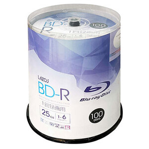 【600枚セット(100枚×6セット)】 Lazos BD-R L-B100PX6 /l