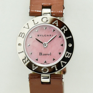 ブルガリ 時計 レディース BVLGARI ビーゼロワン BZ22S B.zero1 クォーツ SS ステンレス エナメル ピンクシェル コンプリートサービス 中古