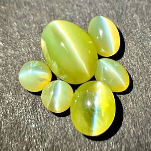 1円〜!!◯天然クリソベリルキャッツアイおまとめ7ct◯f 約1.4g ルース 裸石 宝石 ジュエリー jewelry chrysoberyl cats eye w2た62