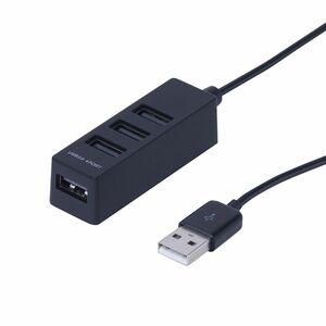 （まとめ買い）ナカバヤシ USB2.0 4ポートハブ 1.8m ブラック UH-2424BK 〔3個セット〕