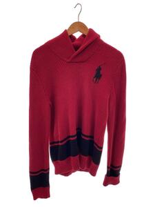 POLO RALPH LAUREN◆セーター(厚手)/XL/-/RED/無地