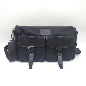 BURBERRY BLACK LABEL バーバリー ブラックレーベル メンズ ナイロン レザー ショルダーバッグ ベルト ポケット ブランド ロゴ tp-24x784