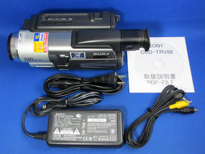 安心10日保証 SONY CCD-TRV86 再生ダビング確認済み Hi8/8ミリビデオカメラ 付属品付き 8ミリビデオテープのダビングすぐできます
