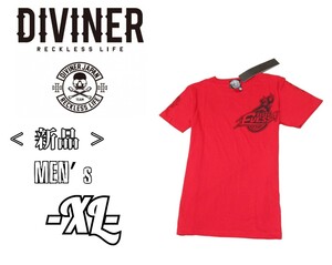 送料込み 新品メンズXL◇DIVINER◇半袖Tシャツ 赤