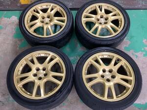 J34◆スバル　GDB　インプレッサWRX　STI純正17×7.5J+53　100/5H◆ヨコハマNEOVA　AD08R　225/45R17（2021年製造）4本×5部◆BRZレガシィ