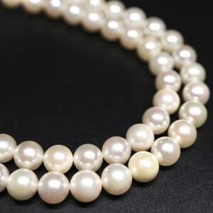 1円〜!!良品!!●アコヤ本真珠ネックレス●J 約29.2g 約43.0cm 約6.5mm珠 pearl necklace jewelry パール DB0/DC0 B209