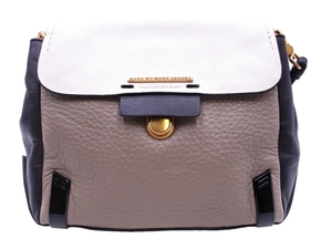 MARC BY MARC JACOBS マークバイマークジェイコブス 本革 レザー ショルダー バッグ グレーｘ黒ｘ白 ■■ ☆ faa7 レディース