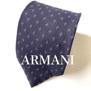 ネクタイ ARMANI アルマーニ　ブランド品　イタリア製　ヴィンテージ　濃ネイビー　ビジネス　シルク／レーヨン　優しい肌触り　即決