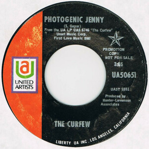 ●THE CURFEW / PHOTOGENIC JENNY / WAIT FOR THE MOMENT [US 45 ORIGINAL 7inch シングル PROMO PSYCH FUZZ 試聴]